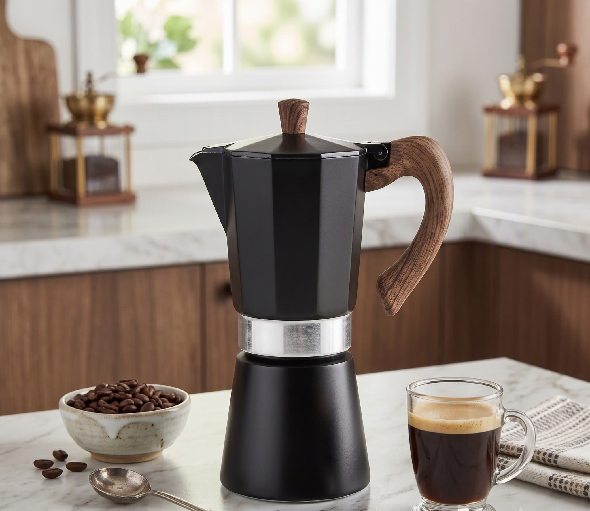 Moka Pot (6 Cup) — Siyah