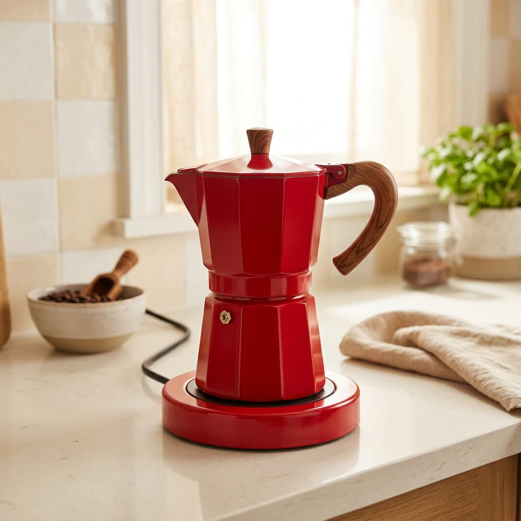 Moka Pot (6 Cup) — Kırmızı