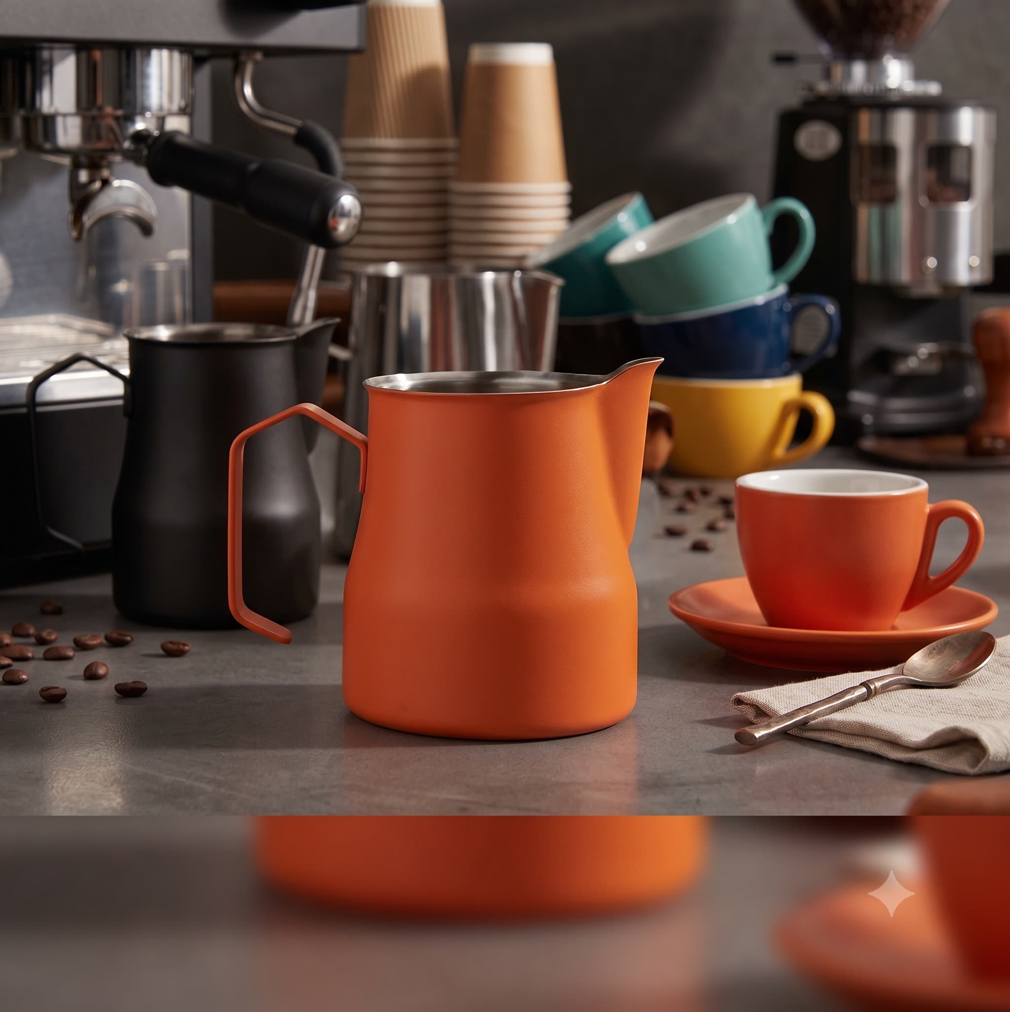 Süt Potu (Pitcher) — Turuncu 500ml. Paslanmaz Çelik